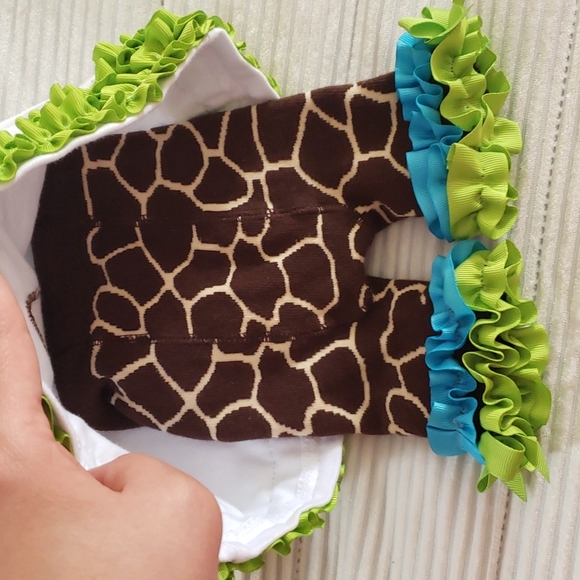 Mud Pie Baby Giraffe Print and Ice Cream Cone Summer Outfit 🍦 🦒 - Picture 4 of 6